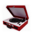 Jensen Portable 3 Speed Stereo Turntable W/Built In Speaker (Red)